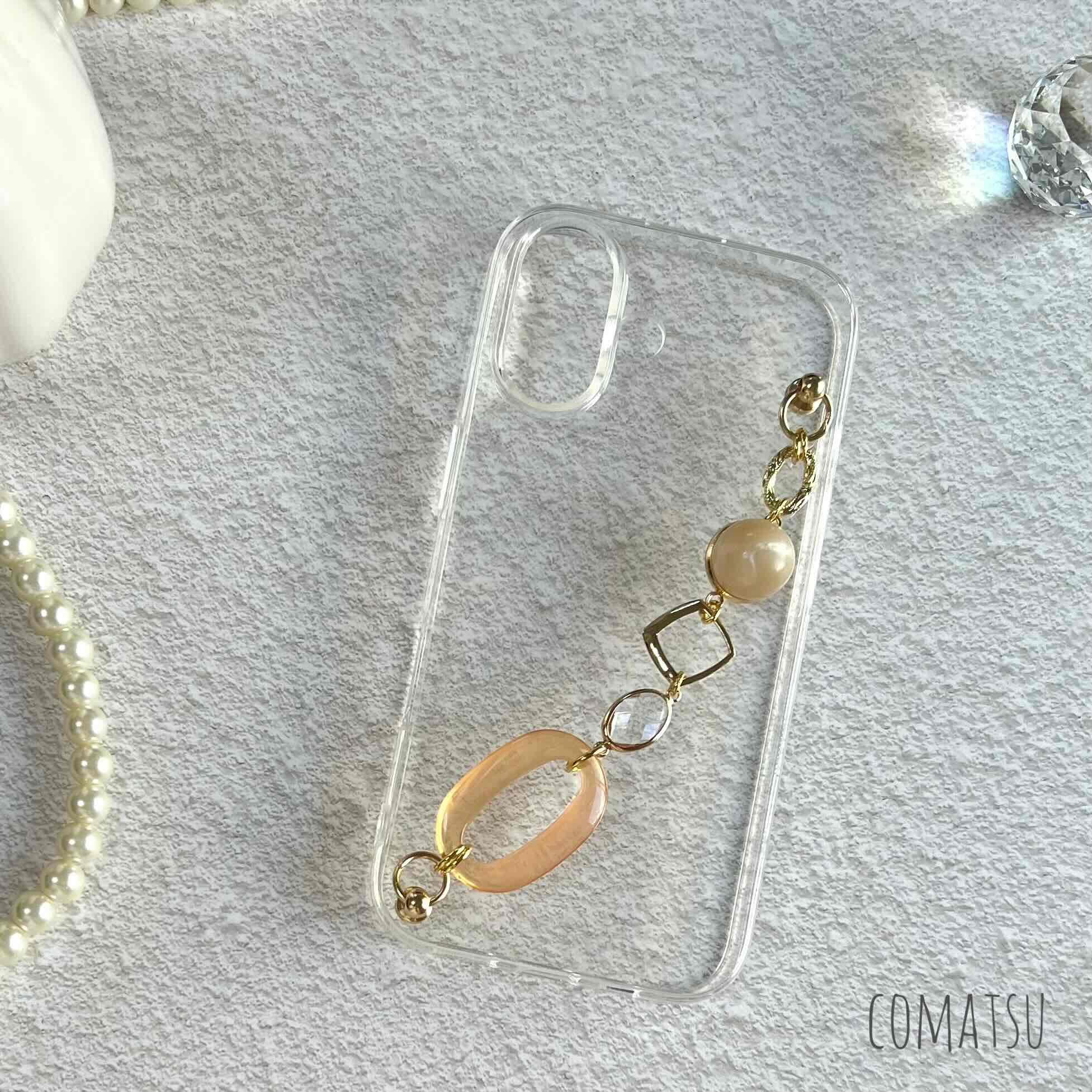 ふんわりColor ハンドホルダースマホケース デザインCharmストラップカバー